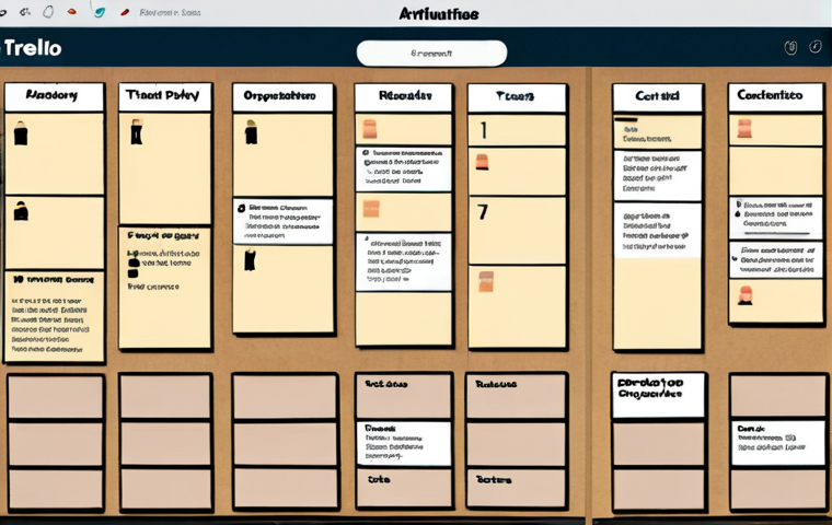 **A Trello or Asana board visually representing tasks for an art exhibition, showcasing organized cards with deadlines and assigned team members, emphasizing efficient project management.**
